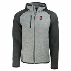 Cleveland Guardians Cutter & Buck Mainsail Full-Zip Hooded Jacket - Heather Charcoal/Heather Gray - MLB Online