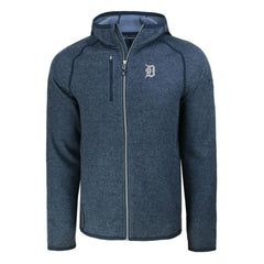 Detroit Tigers Cutter & Buck Mainsail Full-Zip Hooded Jacket - Heather Navy - MLB Lifestyle