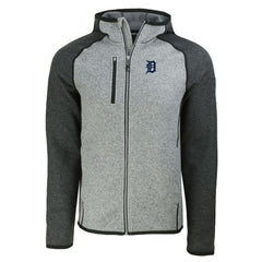 Detroit Tigers Cutter & Buck Mainsail Full-Zip Hooded Jacket - Heather Charcoal/Heather Gray - MLB on Sale