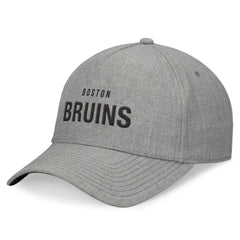Boston Bruins Fanatics Elements A-Frame Leather Strapback Hat - Heather Gray - NHL 200496199