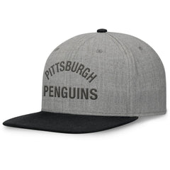 Pittsburgh Penguins Fanatics Elements Flat Brim Leather Strapback Hat - Heather Gray - NHL 200496204