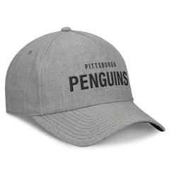 Pittsburgh Penguins Fanatics Elements A-Frame Leather Strapback Hat - Heather Gray - NHL 200496211