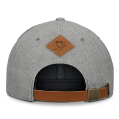 Pittsburgh Penguins Fanatics Elements A-Frame Leather Strapback Hat - Heather Gray - NHL 200496211
