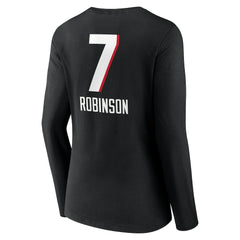 Bijan Robinson Atlanta Falcons Women's Team Wordmark Name & Number Long Sleeve V-Neck T-Shirt Black