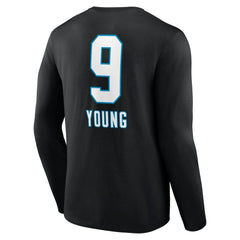 Bryce Young Carolina Panthers Team Wordmark Name & Number Long Sleeve T-Shirt Black