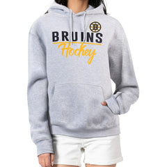 Boston Bruins G-III 4Her by Carl Banks Women's Team Sport Tri-Blend Fleece Hoodie - Heather Gray - NHL 200497132
