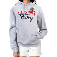 Chicago Blackhawks G-III 4Her by Carl Banks Women's Team Sport Tri-Blend Fleece Hoodie - Heather Gray - NHL 200497136
