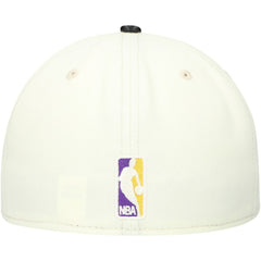 Los Angeles Lakers Faux Leather Visor Two-Tone 59FIFTY Fitted Hat White/Black | New Era Lifestyle