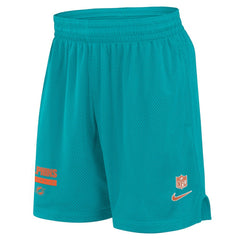 Nike Miami Dolphins 2024 Sideline Performance Mesh Shorts Aqua