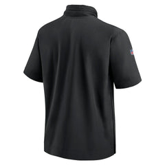 Nike Las Vegas Raiders 2024 Sideline Coach Short Sleeve Half-Zip Hoodie Jacket Black