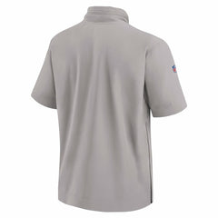 Nike Miami Dolphins 2024 Sideline Coach Short Sleeve Half-Zip Hoodie Jacket Gray