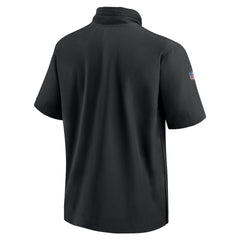 Nike Minnesota Vikings 2024 Sideline Coach Short Sleeve Half-Zip Hoodie Jacket Black