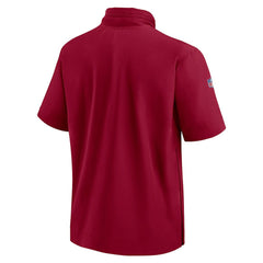Nike Washington Commanders 2024 Sideline Coach Short Sleeve Half-Zip Hoodie Jacket Burgundy