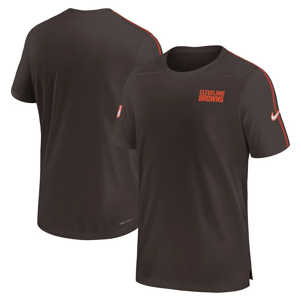 Nike Cleveland Browns 2024 Sideline Coach UV Performance T-Shirt Brown