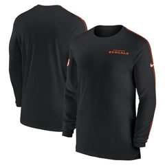 Nike Cincinnati Bengals Sideline Coach UV Performance Long Sleeve T-Shirt Black