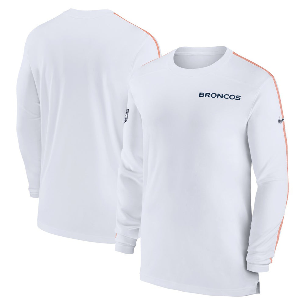Nike Denver Broncos Sideline Coach UV Performance Long Sleeve T-Shirt White