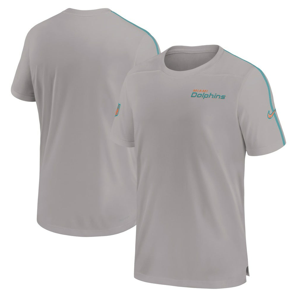 Nike Miami Dolphins 2024 Sideline Coach UV Performance T-Shirt Gray