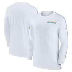 Nike Los Angeles Chargers Sideline Coach UV Performance Long Sleeve T-Shirt White