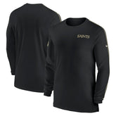 Nike New Orleans Saints Sideline Coach UV Performance Long Sleeve T-Shirt Black