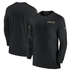 Nike New Orleans Saints Sideline Coach UV Performance Long Sleeve T-Shirt Black