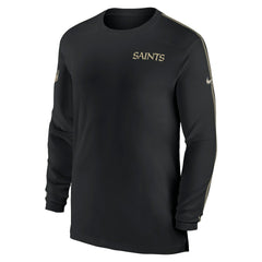 Nike New Orleans Saints Sideline Coach UV Performance Long Sleeve T-Shirt Black