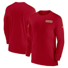 Nike San Francisco 49ers Sideline Coach UV Performance Long Sleeve T-Shirt Scarlet