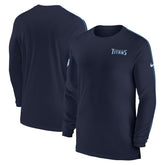 Nike Tennessee Titans Sideline Coach UV Performance Long Sleeve T-Shirt Navy
