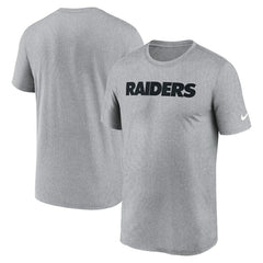 Nike Las Vegas Raiders Primetime Legend Wordmark Performance T-Shirt Heather Gray