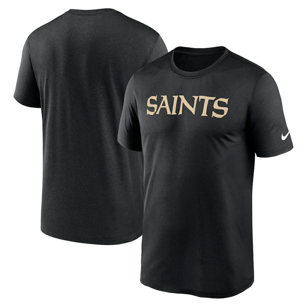 Nike New Orleans Saints Primetime Legend Wordmark Performance T-Shirt Black