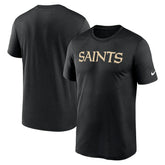 Nike New Orleans Saints Primetime Legend Wordmark Performance T-Shirt Black
