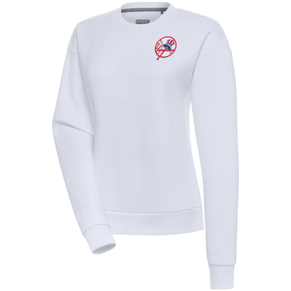 New York Yankees Antigua Women's Cooperstown Victory Crewneck Pullover Sweatshirt - White - MLB Online