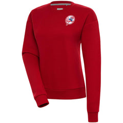 New York Yankees Antigua Women's Cooperstown Victory Crewneck Pullover Sweatshirt - Red - MLB Lifestyle