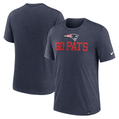 Nike New England Patriots Blitz Tri-Blend T-Shirt Heather Navy
