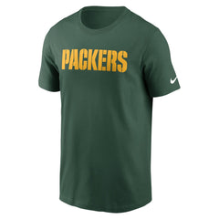 Nike Green Bay Packers Primetime Wordmark Essential T-Shirt Green