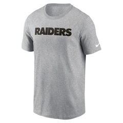 Nike Las Vegas Raiders Primetime Wordmark Essential T-Shirt Heather Gray