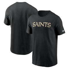 Nike New Orleans Saints Primetime Wordmark Essential T-Shirt Black