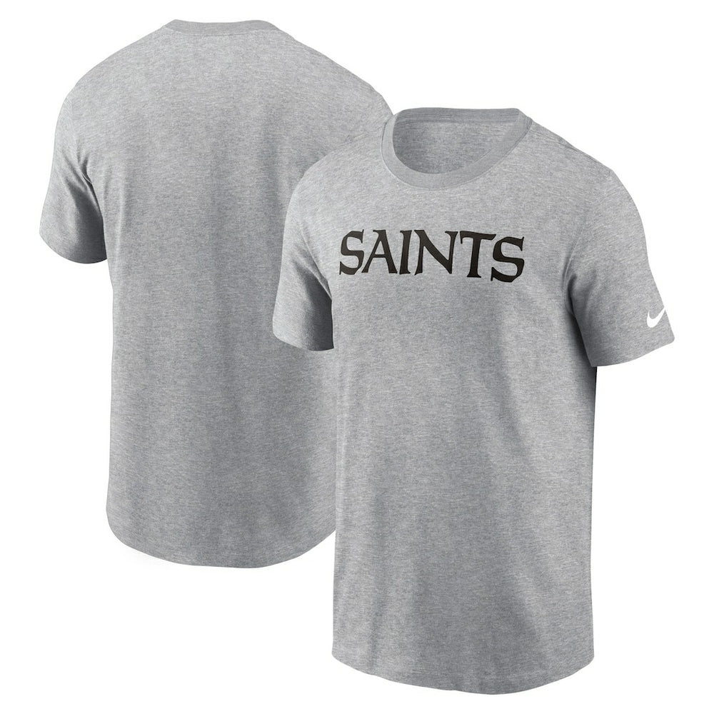 Nike New Orleans Saints Primetime Wordmark Essential T-Shirt Heather Gray