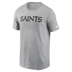 Nike New Orleans Saints Primetime Wordmark Essential T-Shirt Heather Gray