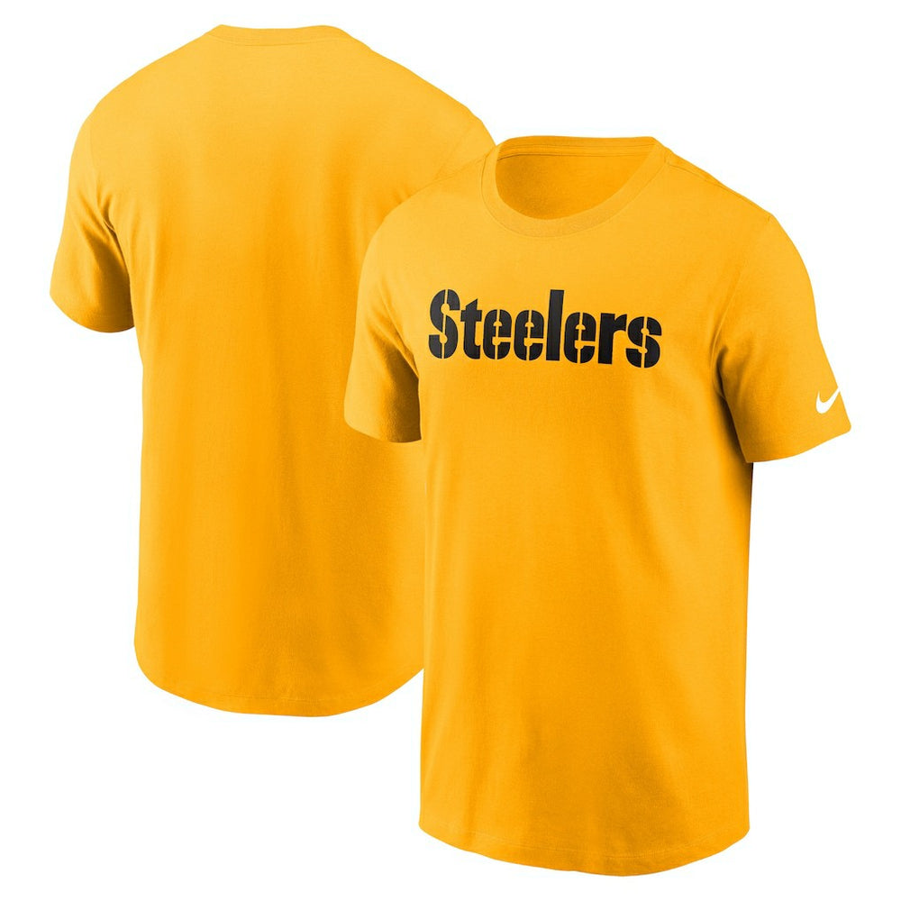 Nike Pittsburgh Steelers Primetime Wordmark Essential T-Shirt Gold