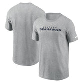 Nike Seattle Seahawks Primetime Wordmark Essential T-Shirt Heather Gray