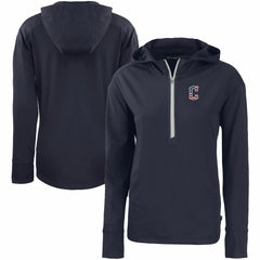 Cleveland Guardians Cutter & Buck Women's Daybreak Eco Recycled Half-Zip Hoodie - Navy - MLB Discount