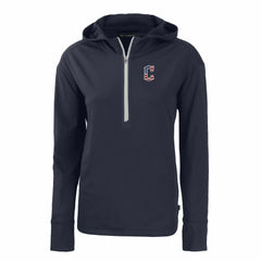 Cleveland Guardians Cutter & Buck Women's Daybreak Eco Recycled Half-Zip Hoodie - Navy - MLB Discount