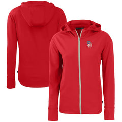 San Diego Padres Cutter & Buck Women's Daybreak Eco Recycled Full-Zip Hoodie - Red - MLB Lifestyle