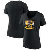 Boston Bruins Women's Slapshot V-Neck T-Shirt - Black - NHL 200501580