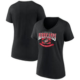 Carolina Hurricanes Women's Slapshot V-Neck T-Shirt - Black - NHL 200501583