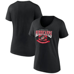 Carolina Hurricanes Women's Slapshot V-Neck T-Shirt - Black - NHL 200501583