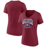 Colorado Avalanche Women's Slapshot V-Neck T-Shirt - Burgundy - NHL 200501585