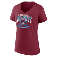 Colorado Avalanche Women's Slapshot V-Neck T-Shirt - Burgundy - NHL 200501585
