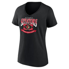 Ottawa Senators Women's Slapshot V-Neck T-Shirt - Black - NHL 200501597
