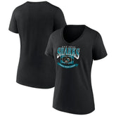San Jose Sharks Women's Slapshot V-Neck T-Shirt - Black - NHL 200501599